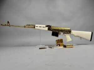 Yugoslavian M76 sniper rifle, 24K gold-plated and hand-engraved — built by Embach Armory, 1 of 1